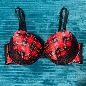 Victoria's Secret Red and Black Plaid Bra